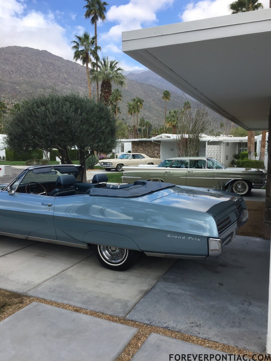 1967 Grand Prix convertible as prop in driveway during Modernism Week in Palm Springs, February 2017